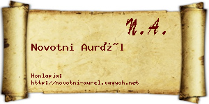 Novotni Aurél névjegykártya